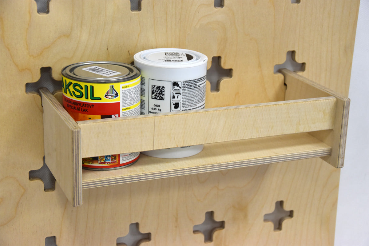 Ophængt hylde med stopper