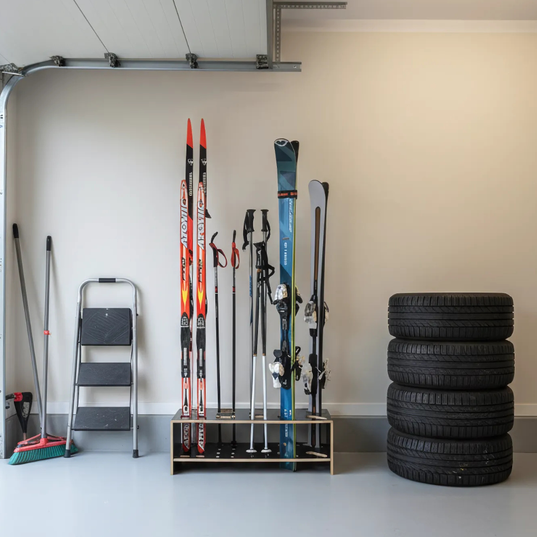 Kombineret træstativ til ski, langrendsski og stave