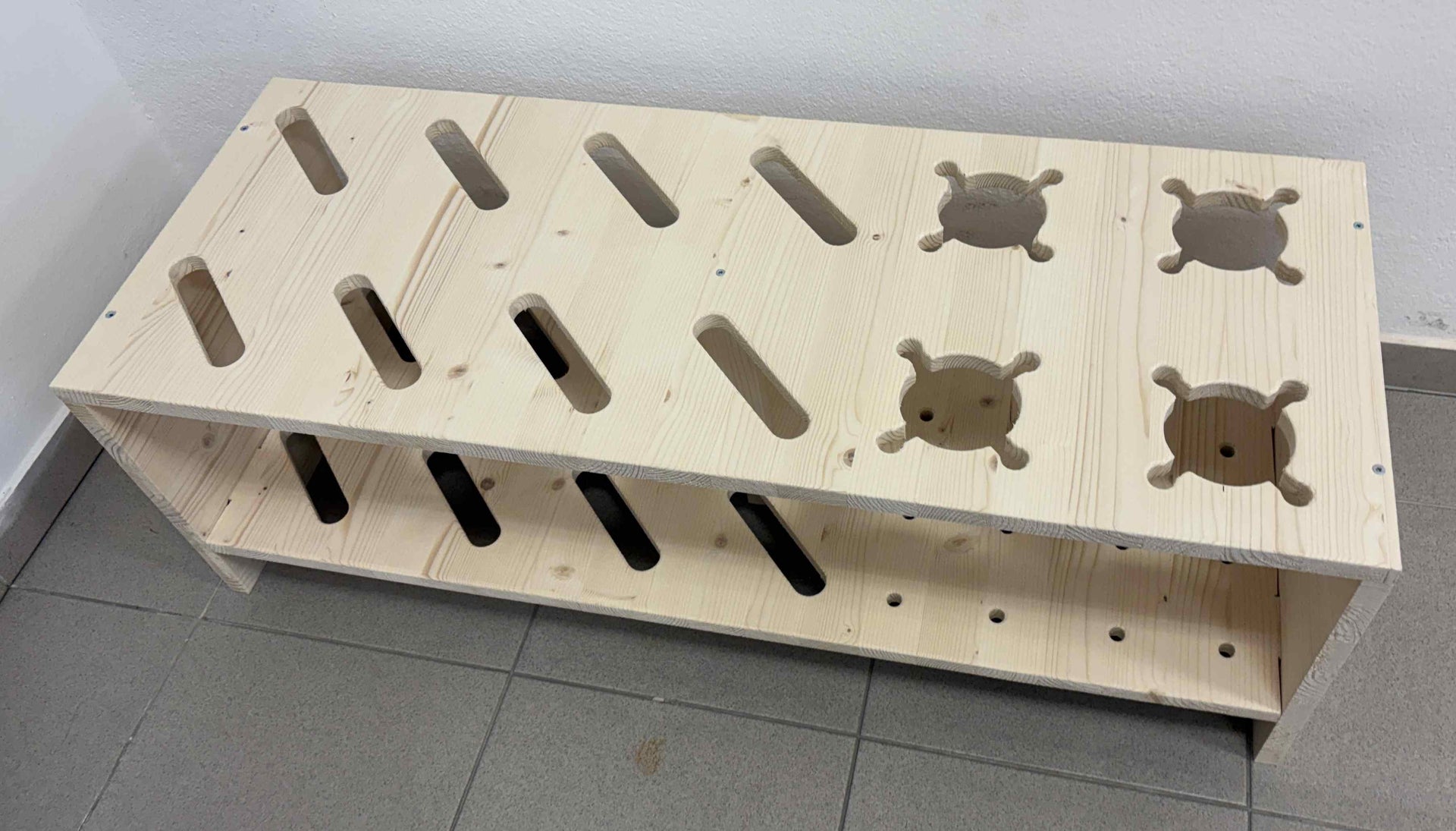 Kombineret træstativ til ski og stave - Naturfarve