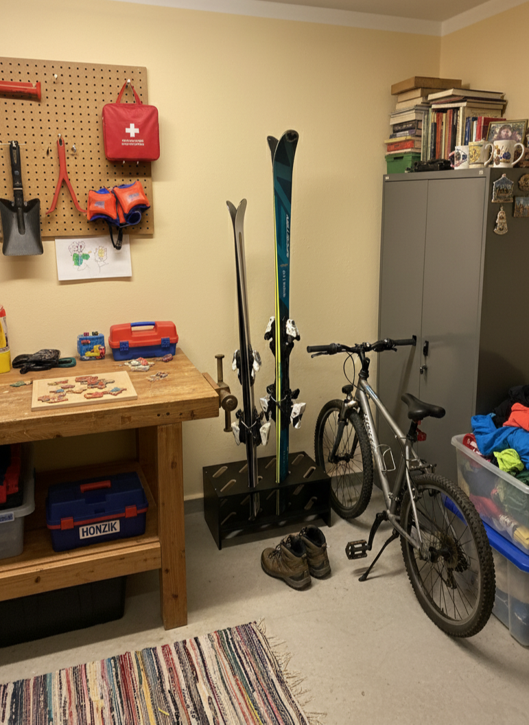 Træ-skistativ – 8 par, 61 x 33 cm